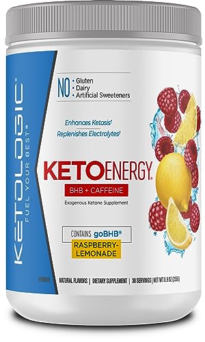 KetoLogic BHB KetoEnergy Exogenous Ketones Powder with Caffeine | Raspberry Lemonade Ketologic buy supplements canada