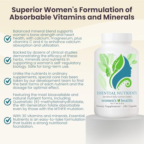 Women's Health Network Essential Nutrients – Daily Multivitamin for Energy, Healthy Aging & Immune Support, Folate as Quatrefolic®, a Patented Natural Form of 5-MTHF Women's Health Network buy supplements canada
