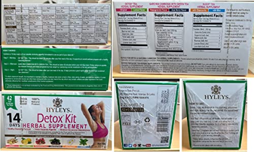 Hyleys Detox Tea 14 Days Kit - 42 Tea Bags - Herbal Supplement - Mother's Mother's Day HYLEYS buy supplements canada