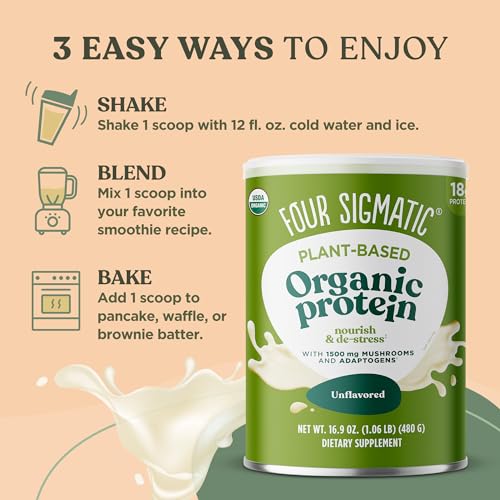Four Sigmatic Organic Plant-Based Protein Powder Unflavored Protein with Lion’s Mane Four Sigmatic buy supplements canada