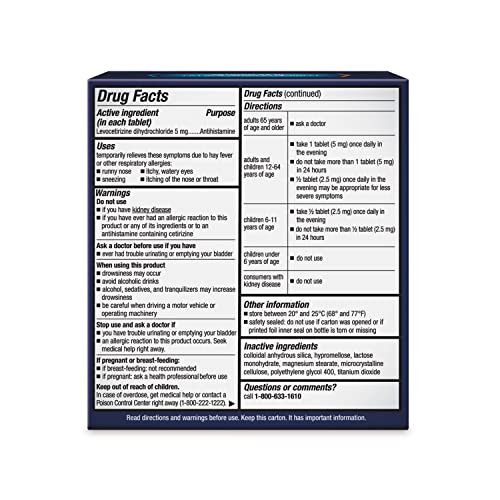 Xyzal Allergy Pills, 24-Hour Allergy Relief, 80-Count, Original Prescription Strength Xyzal buy supplements canada