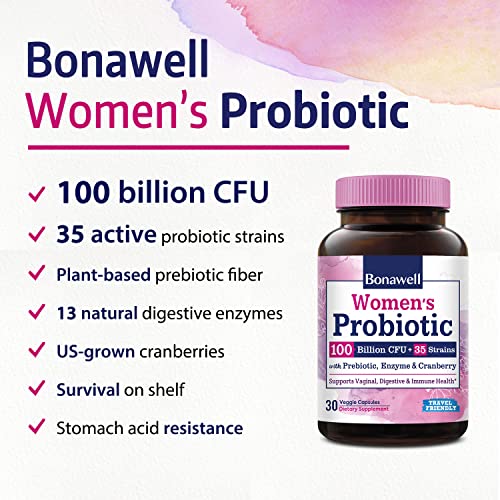 Bonawell Probiotics for Women 100B, with Organic Prebiotic, Cranberry for Feminine Health Bonawell buy supplements canada