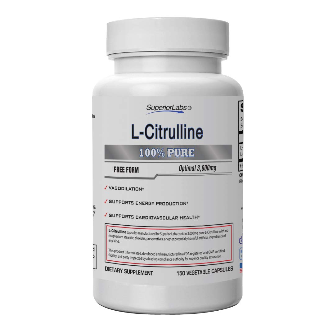 Superior Labs – Pure L-Citrulline – Free Form – Optimal 3,000mg Dosage – 150 Vegetable Superior Labs buy supplements canada