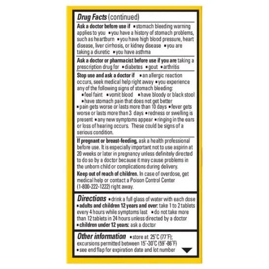 Ecotrin Safety Coated Aspirin Arthritis Pain Reliever Tablets, Regular Strength, NSAID 325 mg, 125 ct (Pack of 2) Ecotrin buy supplements canada