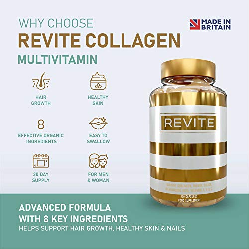 Marine Collagen Capsules 2000mg, Hyaluronic Acid, Silica, Biotin, Vitamin A, E & C Hair Revite buy supplements canada