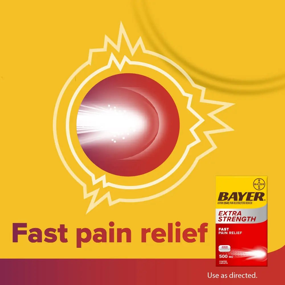 Bayer Aspirin Extra Strength, Aspirin 500mg, Pain Relief Pills, Fever Reducer and Headache Relief for Adults, 100 ct Bayer buy supplements canada