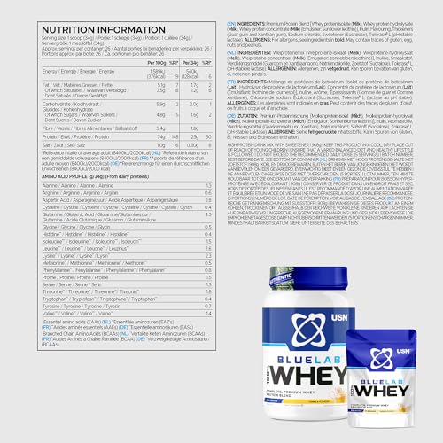 USN Blue Lab Whey Protein Powder: Vanilla - Whey Protein 2kg - Post-Workout USN buy supplements canada