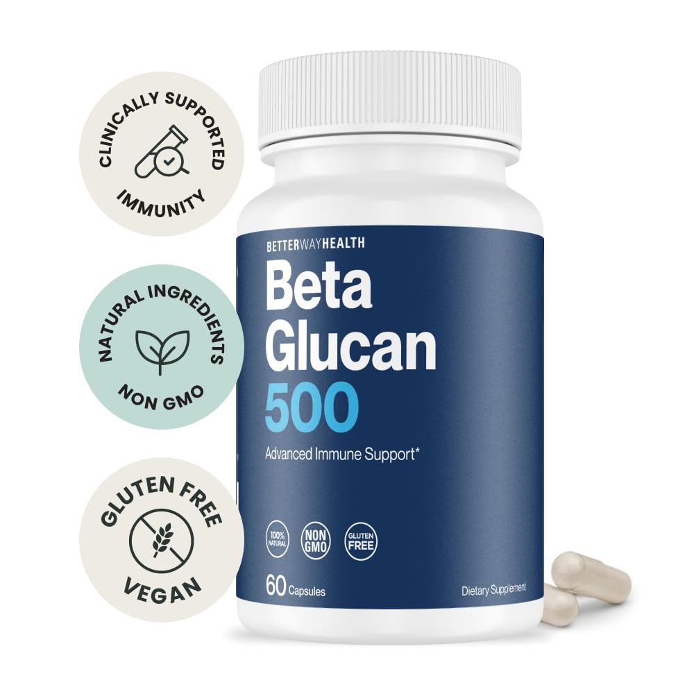 Better Way Health™ - Advanced Immune Readiness - Highly Purified 1,3/1,6 Beta Glucan 500 - Clinically Tested Immune Defense - 500mg/60 Capsules (Pack of 1) Better Way Health buy supplements canada