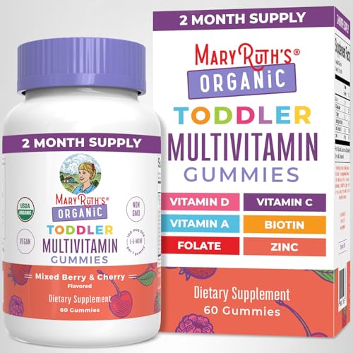 MARYRUTH'S Organic Toddler Multivitamin Gummies | Ages 4+ | Vitamin A, C, D, E, B6, B12, Biotin, Iodine, Zinc | Immunity | Bone & Teeth Health MARYRUTH'S buy supplements canada