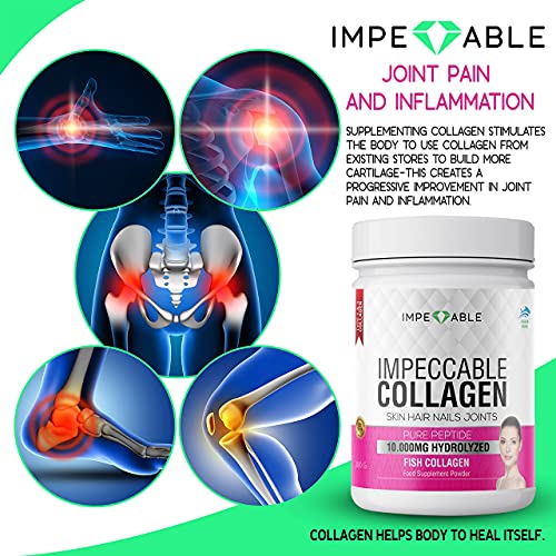 IMPECCABLE Collagen Premium 10.000 mg Pure peptide hydrolyzed Marine Collagen Powder Impeccable buy supplements canada