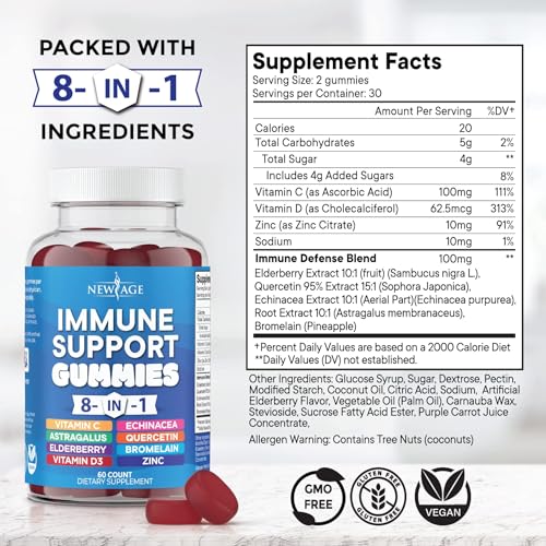 NEW AGE 8 in 1 Immune Support Booster Supplement with Elderberry, Vitamin C NEW AGE buy supplements canada