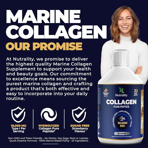 Nutrality Marine Collagen Sugar Free Liquid | Peptides, Hyaluronic Acid, Silica, Biotin, 10000mg Type 1 Nutrality buy supplements canada