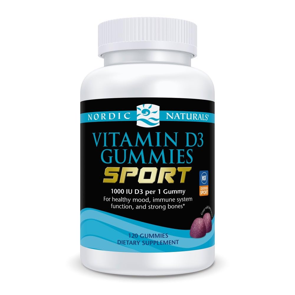 Nordic Naturals Vitamin D3 Gummies Sport, Wild Berry - 120 Gummies - 1000 IU Vitamin D3 - NSF Certified - Healthy Bones, Mood & Immune System Function - Non-GMO - 120 Servings Nordic Naturals buy supplements canada