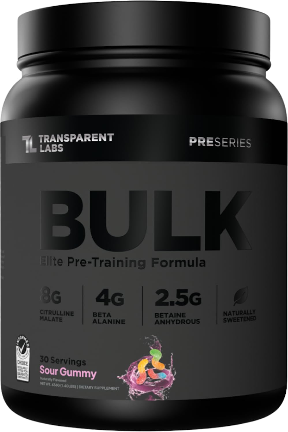 Transparent Labs Bulk Black Pre Workout - Clinically Dosed, Sugar Free Preworkout for Men and Women with Beta Alanine Powder, Citrulline Malate Transparent Labs buy supplements canada