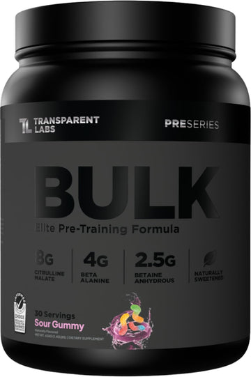 Transparent Labs Bulk Black Pre Workout - Clinically Dosed, Sugar Free Preworkout for Men and Women with Beta Alanine Powder, Citrulline Malate Transparent Labs buy supplements canada