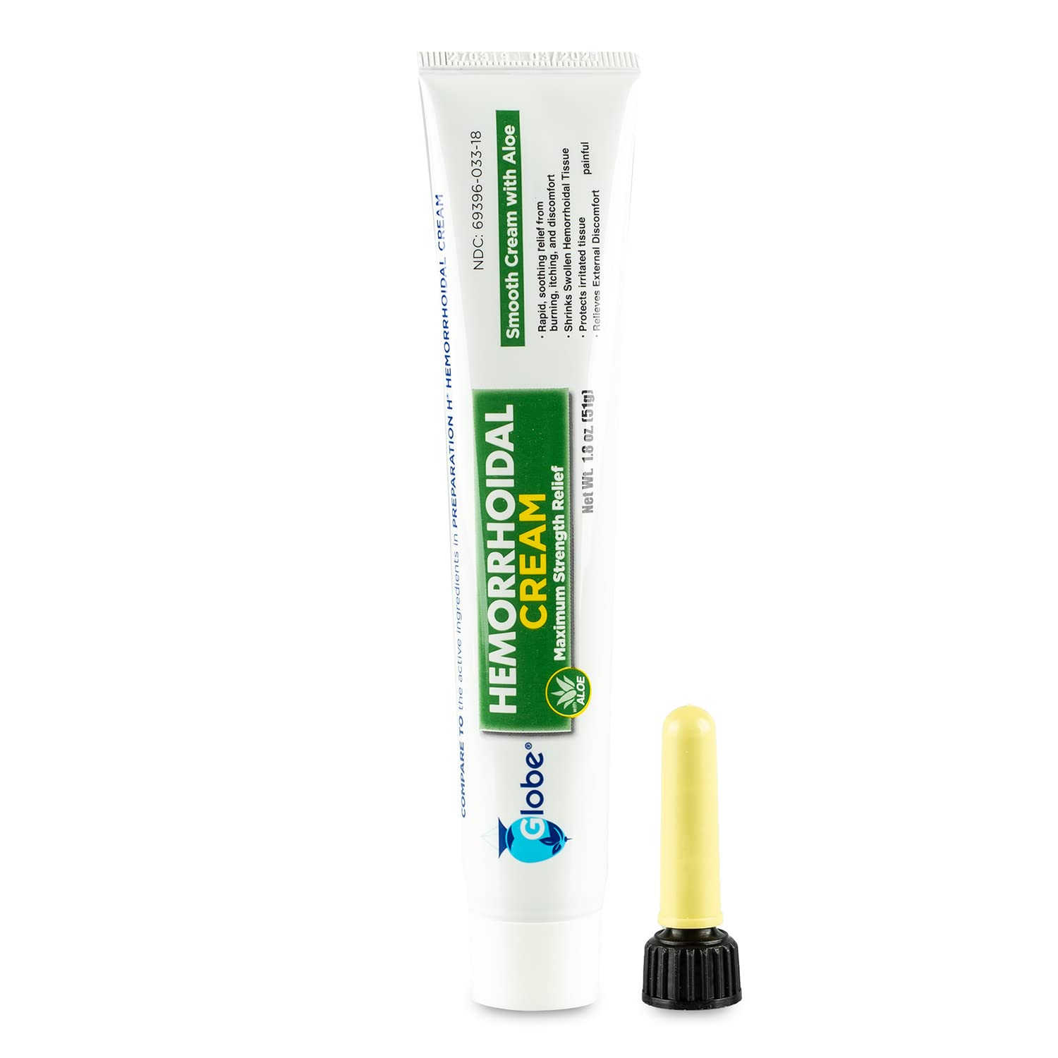 Globe Hemorrhoidal Cream (2 Pack) 1.8 oz w/Applicator Phenylephrine, Pramoxine with Aloe, Relief from Burning, Itching and Discomfort of Hemorrhoids. Globe buy supplements canada