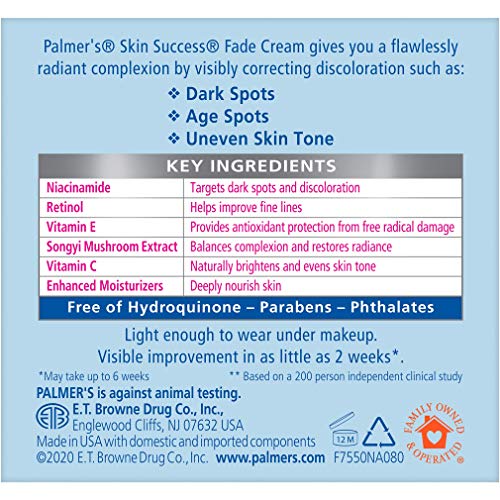 Palmer's Skin Success Anti-Dark Spot Fade Cream with Vitamin E and Niacinamide, for All Skin Types 2.7 Ounce Palmer's buy supplements canada