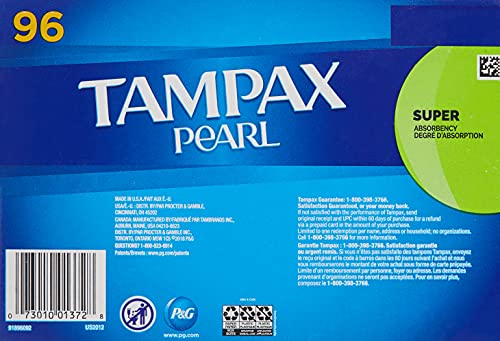 Tampax Pearl Unscented Super Absorbency Tampons, 96 Count Tampax buy supplements canada
