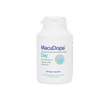 Macudopa Day Capsules 700mg Proprietary Blend, 63% HPLC standardised Levodopa. 120 Veggie Capsules MacuDopa buy supplements canada