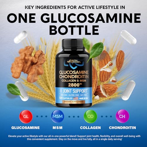 Glucosamine | Chondroitin | MSM | Collagen - 2800 mg Joint Support Supplement NUTRAHARMONY buy supplements canada