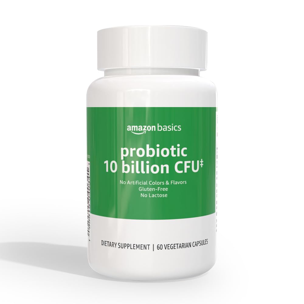 Amazon Basics Daily Probiotic, 10 Billion Active Cultures, Supporting Digestive and Intestinal Health, Capsule, 60 Count, Two Month Supply Amazon Basics buy supplements canada