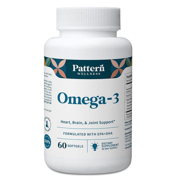 Pattern Wellness Omega 3 Softgels - Pure Fish Oil Formula - Helps Maintain Brain, Heart & Joint Health - 3rd Party Lab Tested - Non-GMO, Dairy-Free, Gluten-Free - 60 Softgels Pattern Wellness buy supplements canada