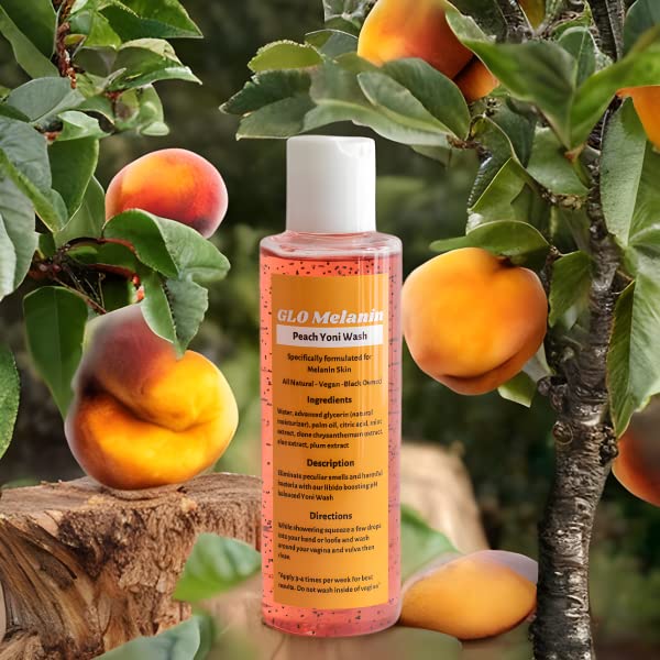 GLO Melanin Peach Yoni Wash with Aloe Vera, All Natural Feminine Wash for Women pH Balance Glo Melanin buy supplements canada