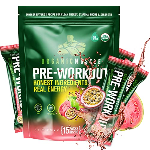 Organic Muscle Superfood Pre Workout Powder for Men & Women, Passionfruit Guava Organic Muscle buy supplements canada