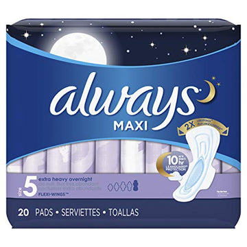 Always Maxi Extra Heavy With Wings Overnight Pads, 20 Count (Pack of 2) Always buy supplements canada