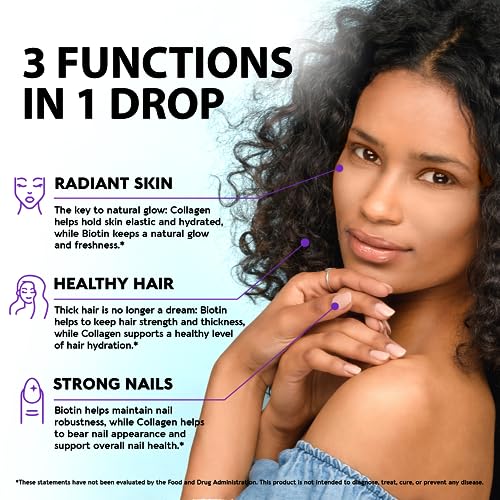 Liquid Biotin & Collagen - Vitamins for Hair Growth Support for Women & Men NUTRAHARMONY buy supplements canada