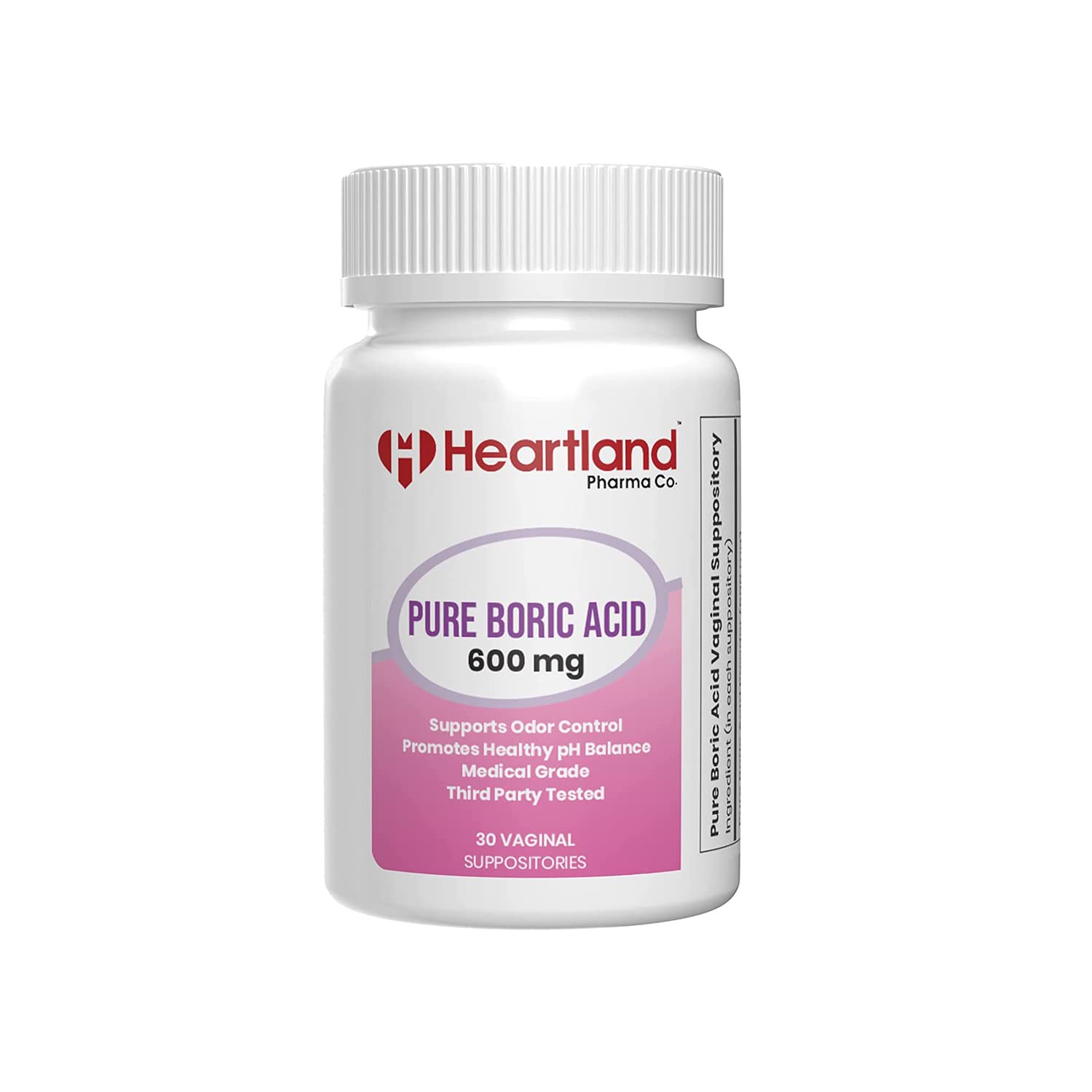 Heartland Pharma Boric Acid Vaginal Suppositories Medical Grade 100% USA Manufactured (30 ct)(1 Pack) Heartland Pharma buy supplements canada