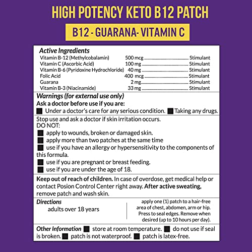 VitaPatch Keto Patch with B12 Methylcobalamin and Vitamin Guarana B12 Patch for Energy VitaPatch buy supplements canada