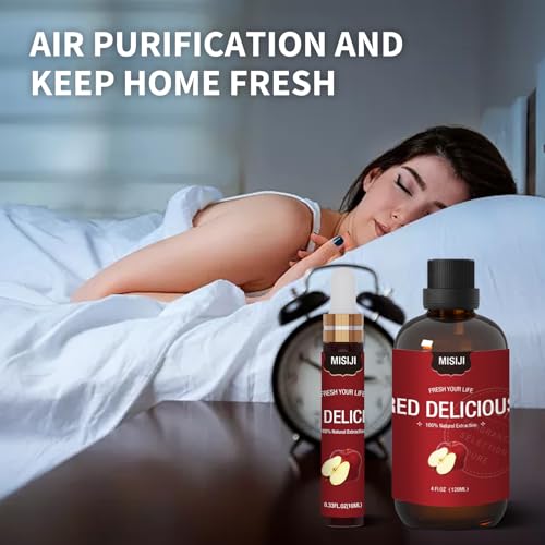 Essential Oils-MISIJI Apple Fragrance Essential Oils for Diffuser for Home 4FL.OZ Plus 0.33,Diffuser Oils Scents MISIJI buy supplements canada