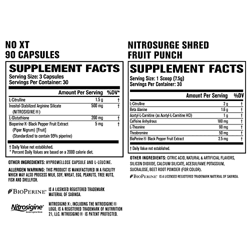 Jacked Factory Nitrosurge Shred Thermogenic Pre-Workout in Fruit Punch & N.O. XT Nitric Jacked Factory buy supplements canada