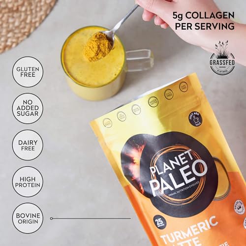 Planet Paleo Pure Collagen - Turmeric Latte (260g, 25 Servings) Planet Paleo buy supplements canada