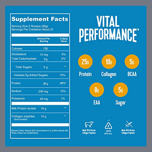 Vital Performance Protein Powder, 25g Lactose-Free Milk Protein Isolate Casein & Whey Vital Proteins buy supplements canada