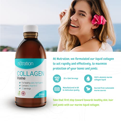 Marine Collagen Liquid | 25 x 10ml Servings | Liquid Collagen Drink for Women and Men | Pure Marine Collagen for Strong Bones & Joints Nutration buy supplements canada