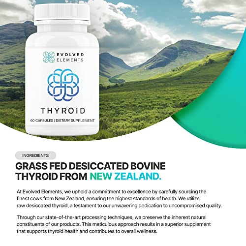 Evolved Elements Raw Grass-Fed Desiccated Bovine Thyroid - Thyroid Support for Women Evolved Elements buy supplements canada