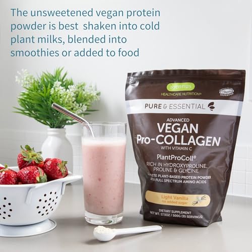 Vegan Collagen Powder, Natural Vanilla Flavour, Plant-Based Peptide Protein Supplement Igennus Healthcare Nutrition buy supplements canada