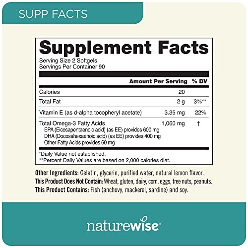 NatureWise High-Potency 1000mg Omega 3 with 600mg EPA, 400mg DHA, & Vitamin E NatureWise buy supplements canada