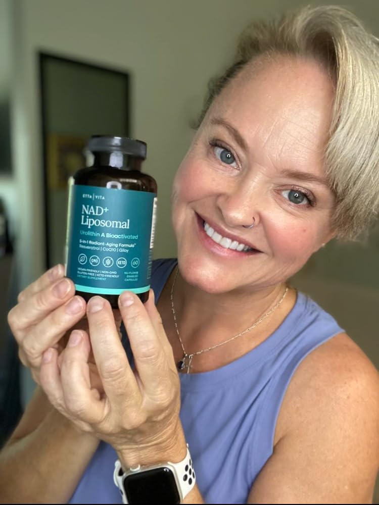 Liposomal NAD+ Supplement - Resveratrol, Urolithin A, CoQ10 & Muira Puama (Made in USA) NAD Supplement for Natural Energy, Brain Fog, Digestion, Detox, Gut Health, Microbiome, NR NMN Replacement Etta Vita buy supplements canada