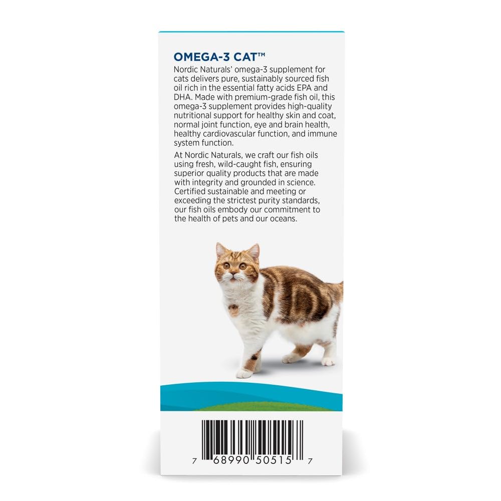 Nordic Naturals Omega-3 Cat, Unflavored - 2 oz - 304 mg Omega-3 Per One mL - Fish Oil for Cats with EPA & DHA - Promotes Heart, Skin, Coat, & Immune Health - Non-GMO Nordic Naturals buy supplements canada