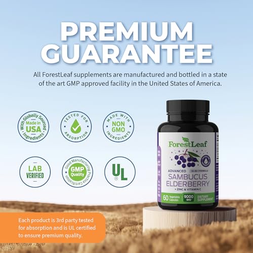 ForestLeaf Sambucus Elderberry with Vitamin C and Zinc - 9000mg Ult ForestLeaf buy supplements canada
