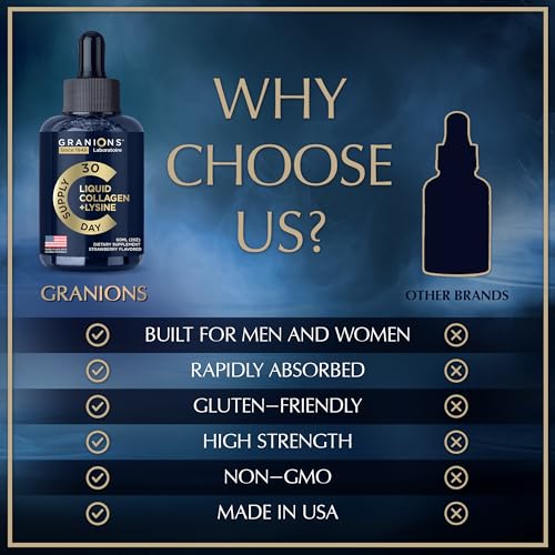 Liquid Collagen Peptides with Biotin and Lysine - Max Hair Skin and Nails Liquid Collagen Granions buy supplements canada