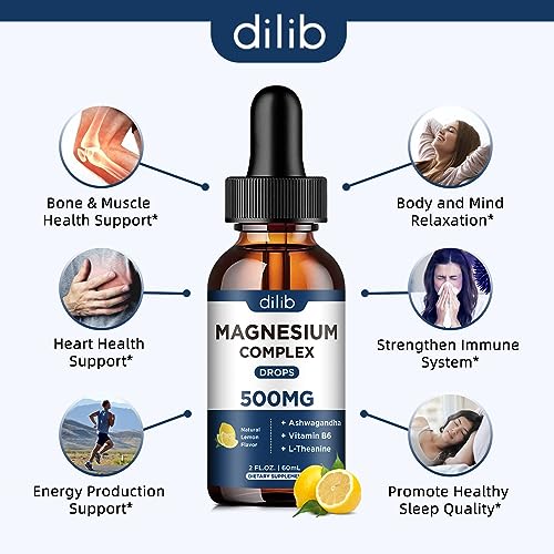 (2 Pack) Magnesium Glycinate, Citrate, Malate Liquid Drops-Triple Magnesium Complex dilib buy supplements canada