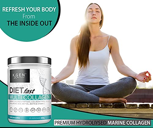 K-GEN Multi Collagen Peptides Powder Hydrolyzed Grass Fed Bovine, Wild Caught Marine | Advanced Diet Collagen Types I, III, IV & V Hyaluronic K GEN ketogenic enhancement buy supplements canada