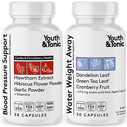 Youth & Tonic Daily Water Weight Away Pills and Blood Pressure Support Supplements/Natural Youth & Tonic buy supplements canada