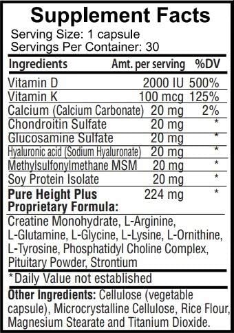 PureHeight Plus Height Enhancement Vitamins PURE BIOTECHNOLOGIES buy supplements canada