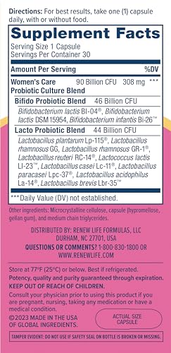 Renew Life Women's Probiotic Capsules, Supports Vaginal, Urinary, Digestive and Immune Renew Life buy supplements canada