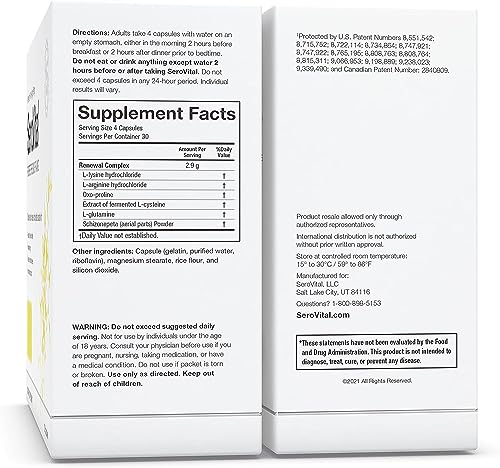 Sero-Vital Renewal Complex - Reverse The Signs of Aging - Clinically Tested to Increase Human Growth Serovital buy supplements canada